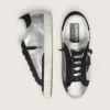 Women's Super-Star in silver leather with contrasting inserts