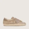 Women’s Super-Star in tobacco canvas with suede star and crystal inserts