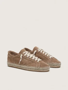 Women’s Super-Star in tobacco suede with beige suede star and rope sole
