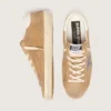 Women’s Super-Star in tobacco suede with silver glitter star