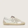 Women’s Super-Star in white and powder-pink leather with silver Swarovski crystal star