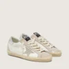 Women’s Super-Star in white and powder-pink leather with silver Swarovski crystal star