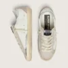 Women’s Super-Star in white and powder-pink leather with silver Swarovski crystal star