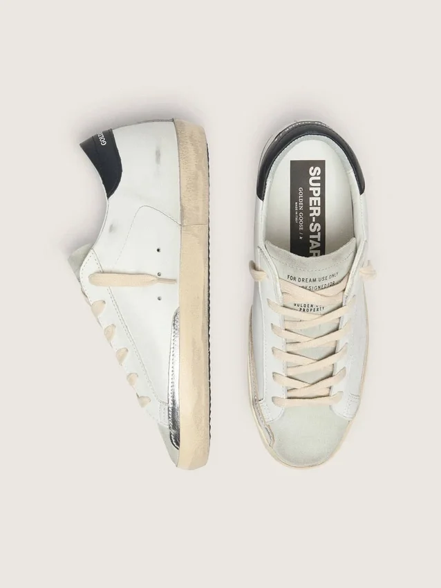 Women's Super-Star in white leather with perforated star