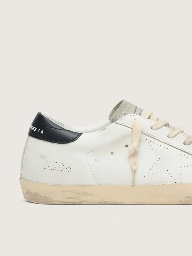 Women's Super-Star in white leather with perforated star