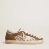 Women's Super-Star in zebra-print pony skin with leather star and brown suede inserts