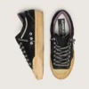 Women's Super-Star LAB in black laminated suede and nylon with raised star and laces with crystals