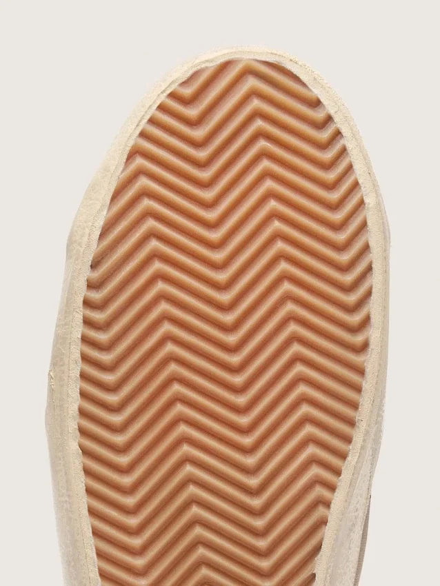 Women's Super-Star LTD in beige canvas with black leather star