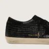 Women's Super-Star LTD in black croc-print leather with black suede star and heel tab
