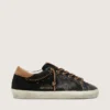Women’s Super-Star LTD in black glitter leather with black leather star