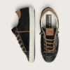 Women’s Super-Star LTD in black glitter leather with black leather star