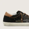 Women’s Super-Star LTD in black glitter leather with black leather star