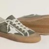 Women’s Super-Star LTD in green canvas with white leather star