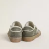 Women’s Super-Star LTD in green canvas with white leather star