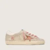 Women’s Super-Star LTD in pearl suede with brick-red star and embroidery