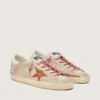 Women’s Super-Star LTD in pearl suede with brick-red star and embroidery