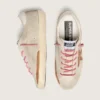 Women’s Super-Star LTD in pearl suede with brick-red star and embroidery