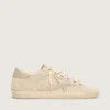Women's Super-Star LTD in pearl suede with gold star and bead embroidery