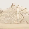 Women's Super-Star LTD in pearl suede with gold star and bead embroidery