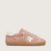 Women’s Super-Star LTD in pink suede with platinum metallic leather star