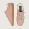 Women’s Super-Star LTD in pink suede with platinum metallic leather star