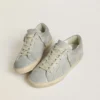 Women's Super-Star LTD in platinum suede and Swarovski crystals with platinum suede star