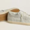 Women's Super-Star LTD in platinum suede and Swarovski crystals with platinum suede star
