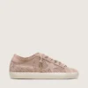 Women’s Super-Star LTD in powder-pink perforated suede with tone-on-tone star