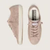 Women’s Super-Star LTD in powder-pink perforated suede with tone-on-tone star