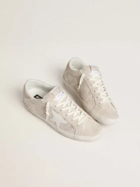 Women’s Super-Star LTD in suede with Swarovski crystals and ice-gray leather star