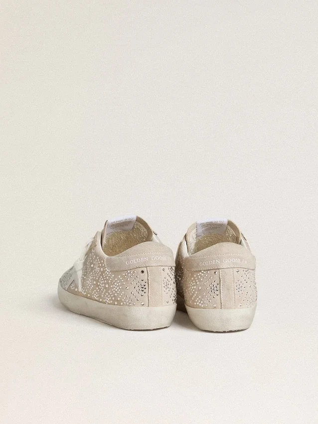 Women's Super-Star LTD in suede with Swarovski crystals and ice-gray leather star