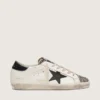 Women's Super-Star LTD in white leather with black star and pony skin details