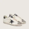Women's Super-Star LTD in white leather with black star and pony skin details