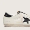 Women's Super-Star LTD in white leather with black star and pony skin details
