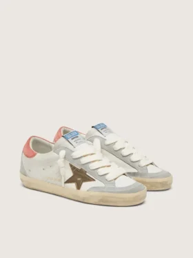 Women’s Super-Star LTD in white leather with metallic bronze star