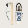 Men's Super-Star LTD in white leather with suede star and blue leather heel tab