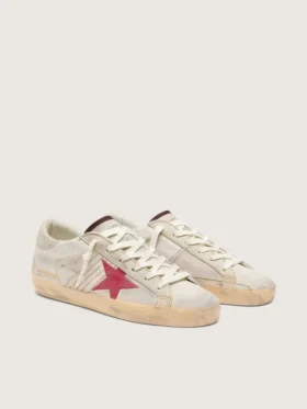 Women’s Super-Star LTD in white pony skin with red suede star