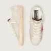 Women’s Super-Star LTD in white pony skin with red suede star