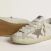 Women’s Super-Star LTD with beige suede star and heel tab and floral embroidery