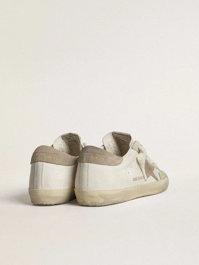 Women’s Super-Star LTD with beige suede star and heel tab and floral embroidery