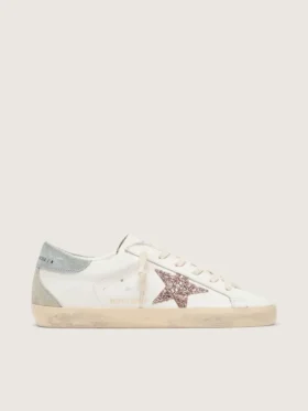 Women's Super-Star LTD with multicolor glitter star and suede heel tab