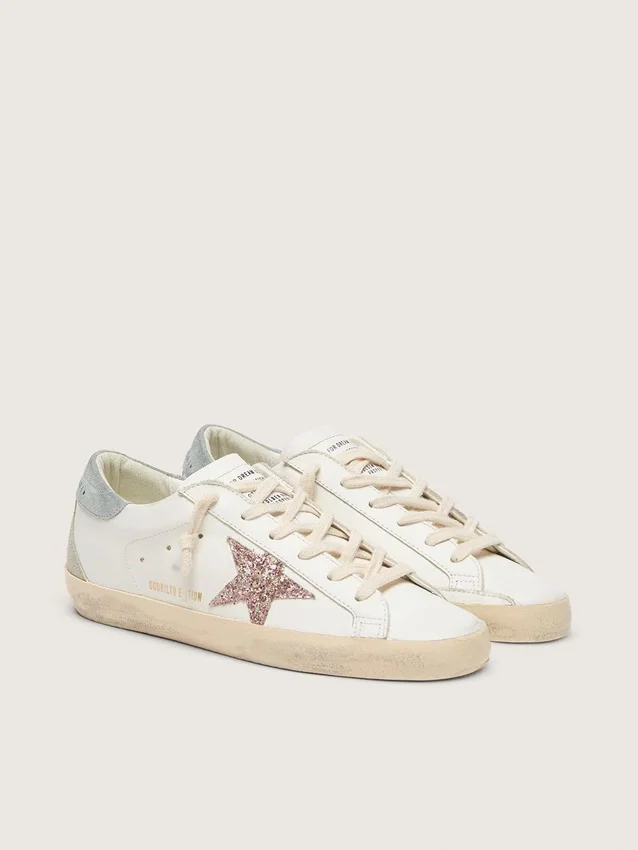 Women's Super-Star LTD with multicolor glitter star and suede heel tab