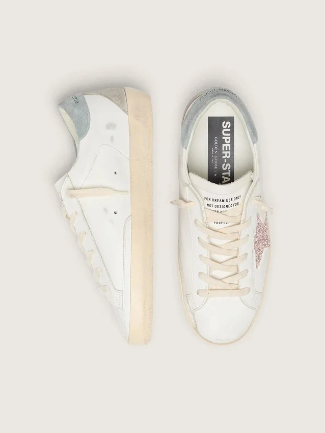 Women's Super-Star LTD with multicolor glitter star and suede heel tab