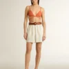 Women's Super-Star Sabot in beige canvas with embroidered beads and beige suede star