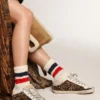Women's Super-Star Sabot in leopard print pony skin with black star