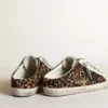 Women's Super-Star Sabot in leopard print pony skin with black star