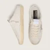 Women's Super-Star Sabots in white leather with Swarovski star