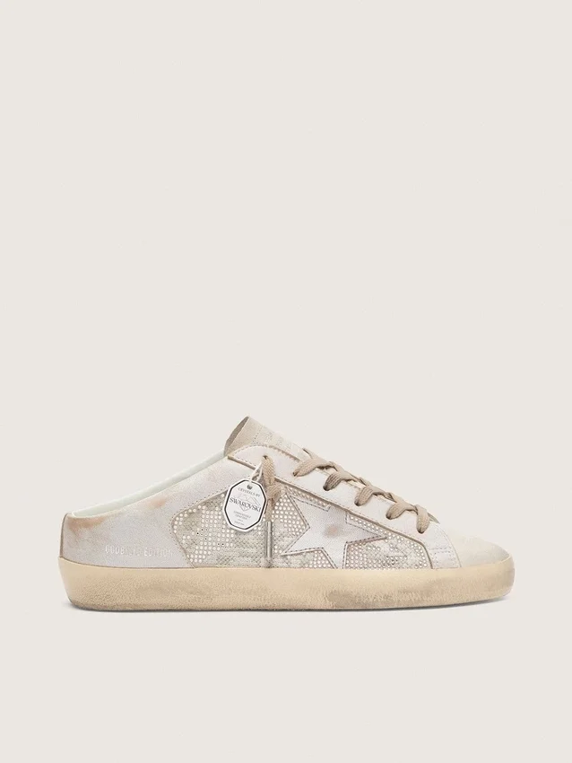 Women’s Super-Star Sabots LTD in Swarovski with metallic silver leather star