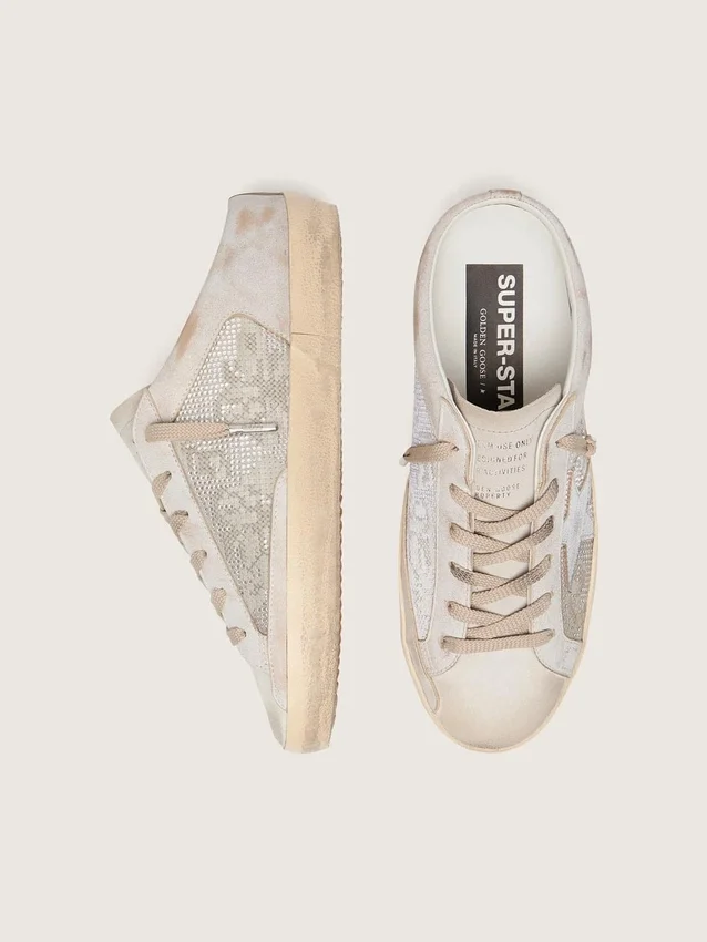 Women’s Super-Star Sabots LTD in Swarovski with metallic silver leather star