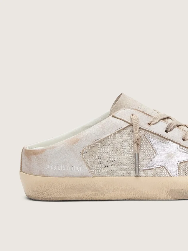 Women’s Super-Star Sabots LTD in Swarovski with metallic silver leather star